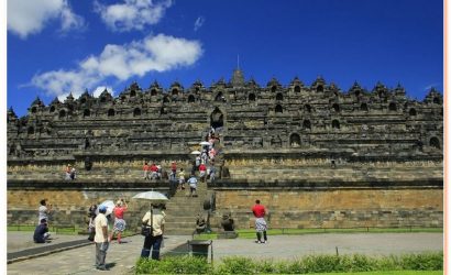 Borobudur is the biggest Buddhist temple in the ninth century measuring 123 x 123 meters.