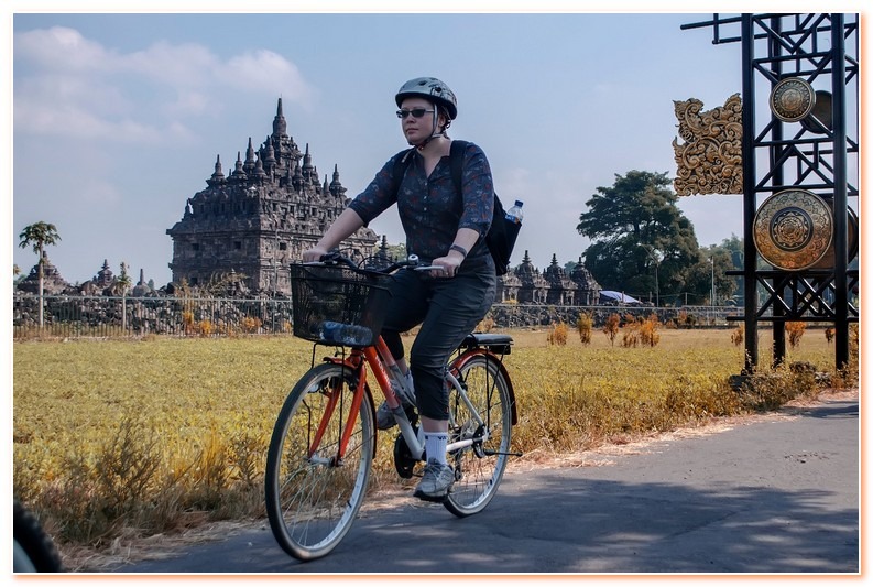 Prambanan Cycling Tour and exploring the most beautiful hindu temple also riding bicycle to nearby village.
